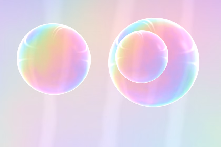 Glass spheres over a holographic field
