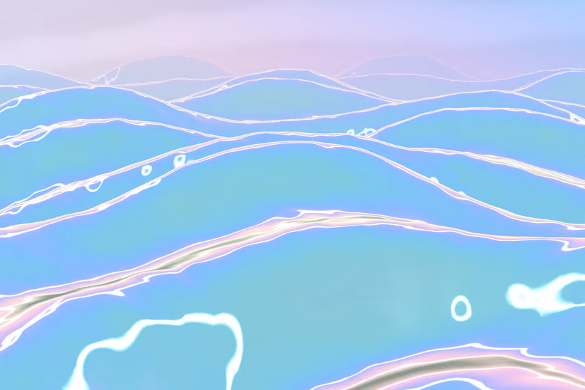 A sea of liquid metal under a pale sky