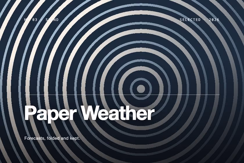 Paper Weather. Forecasts, folded and kept.